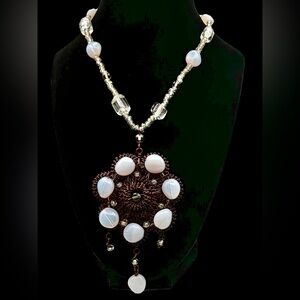 Vintage Attombri Venezia Italy Venice necklace with glass beads 1980 rare find